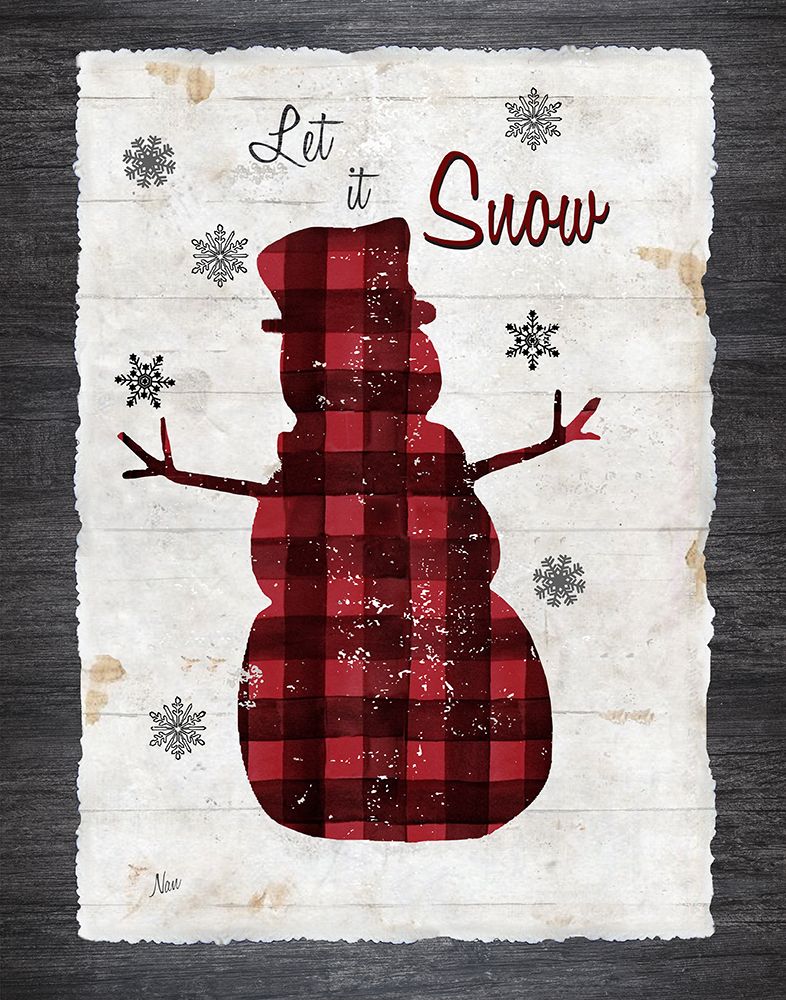 Checkered Snowman I art print by Nan for $57.95 CAD