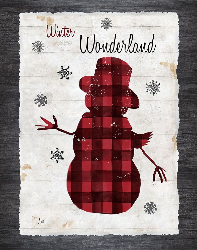 Checkered Snowman II art print by Nan for $57.95 CAD