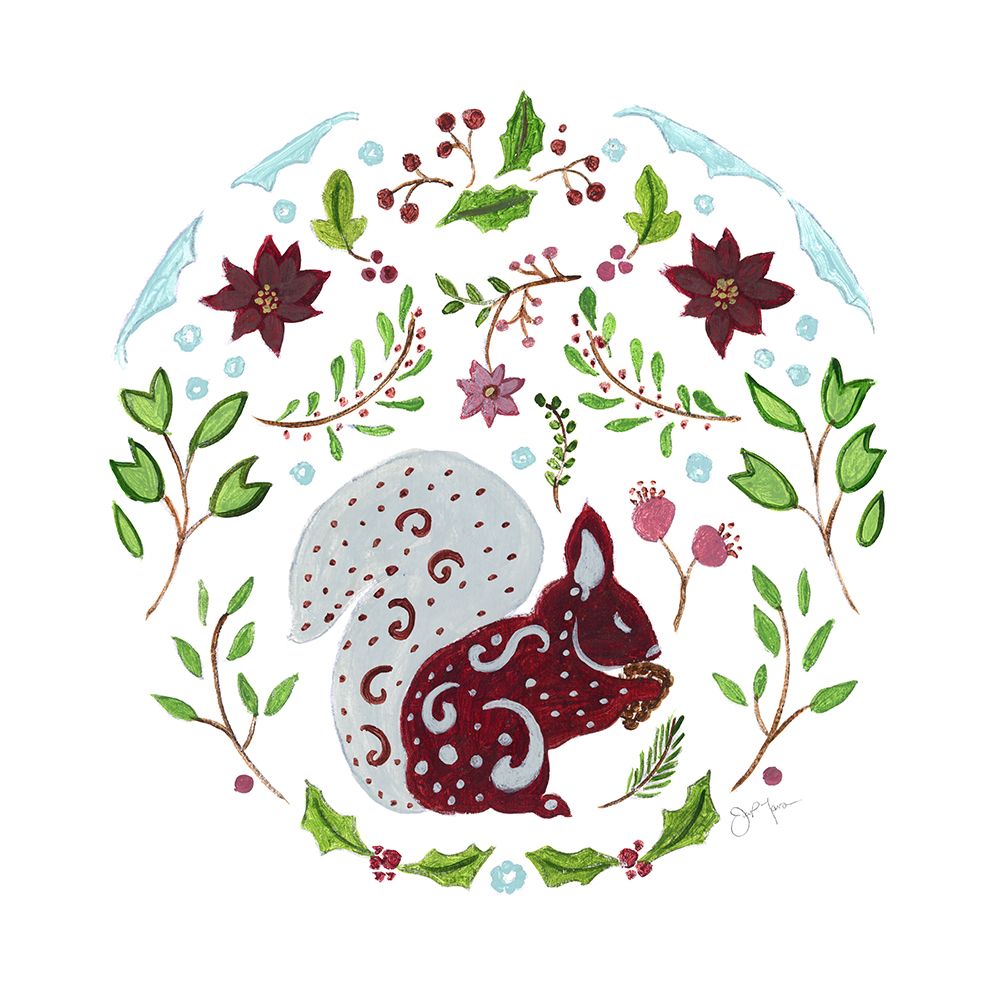 Christmas Folk Squirrel art print by Tava Studios for $57.95 CAD