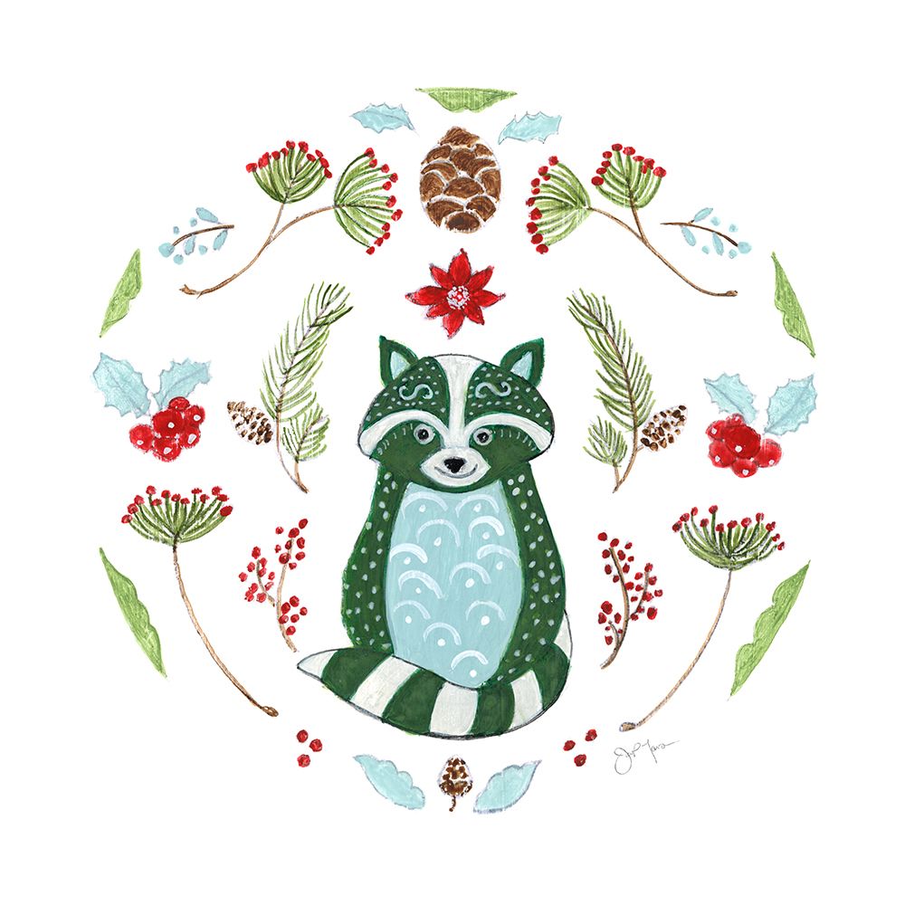 Christmas Folk Racoon art print by Tava Studios for $57.95 CAD