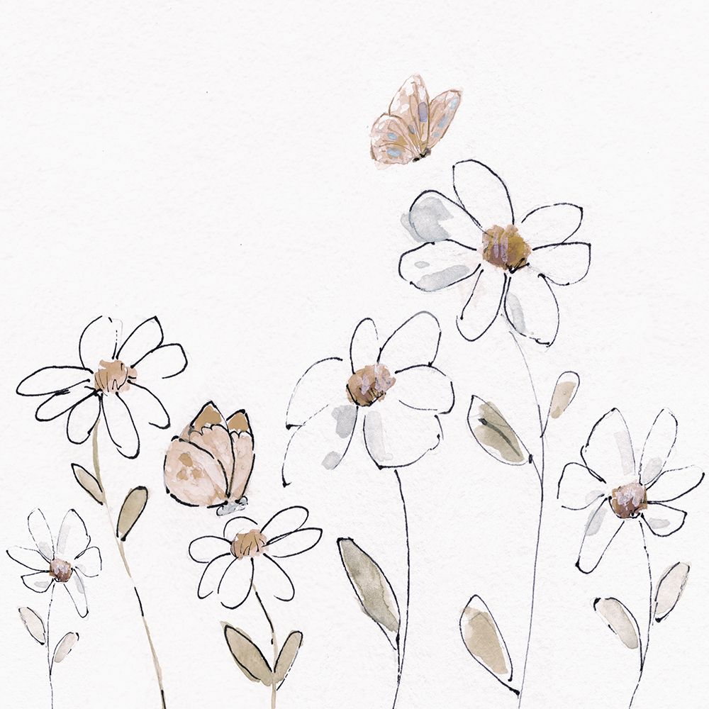Daisy Butterflies II art print by Sally Swatland for $57.95 CAD