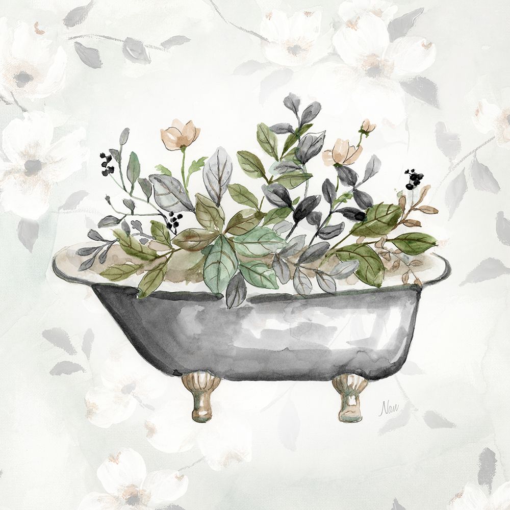Soft Floral Tub II art print by Nan for $57.95 CAD