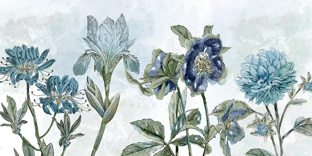 Vintage Shades Of Blue art print by Nan for $57.95 CAD