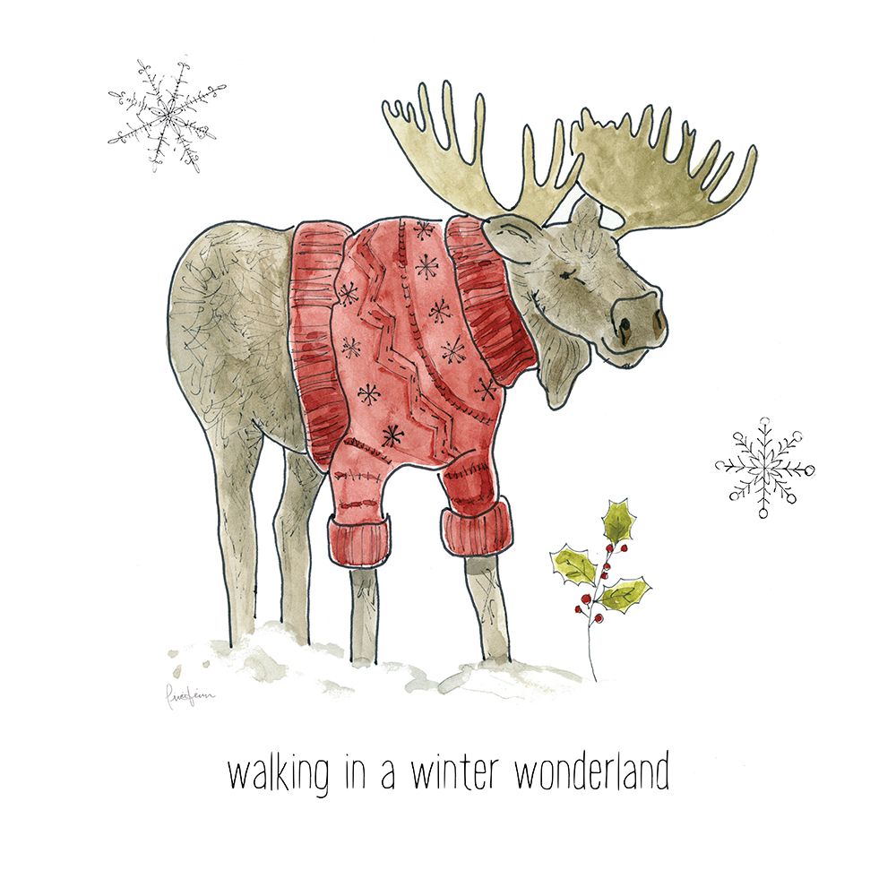 Simple Winter Pleasures Moose art print by Livi Finn for $57.95 CAD
