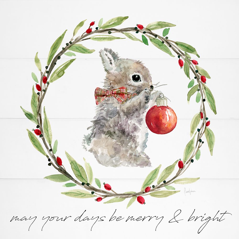 Farmhouse Christmas Bunny art print by Livi Finn for $57.95 CAD