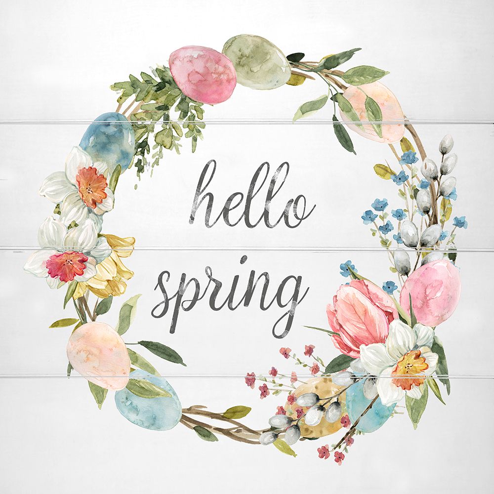 Farmhouse Easter Egg Wreath art print by Livi Finn for $57.95 CAD