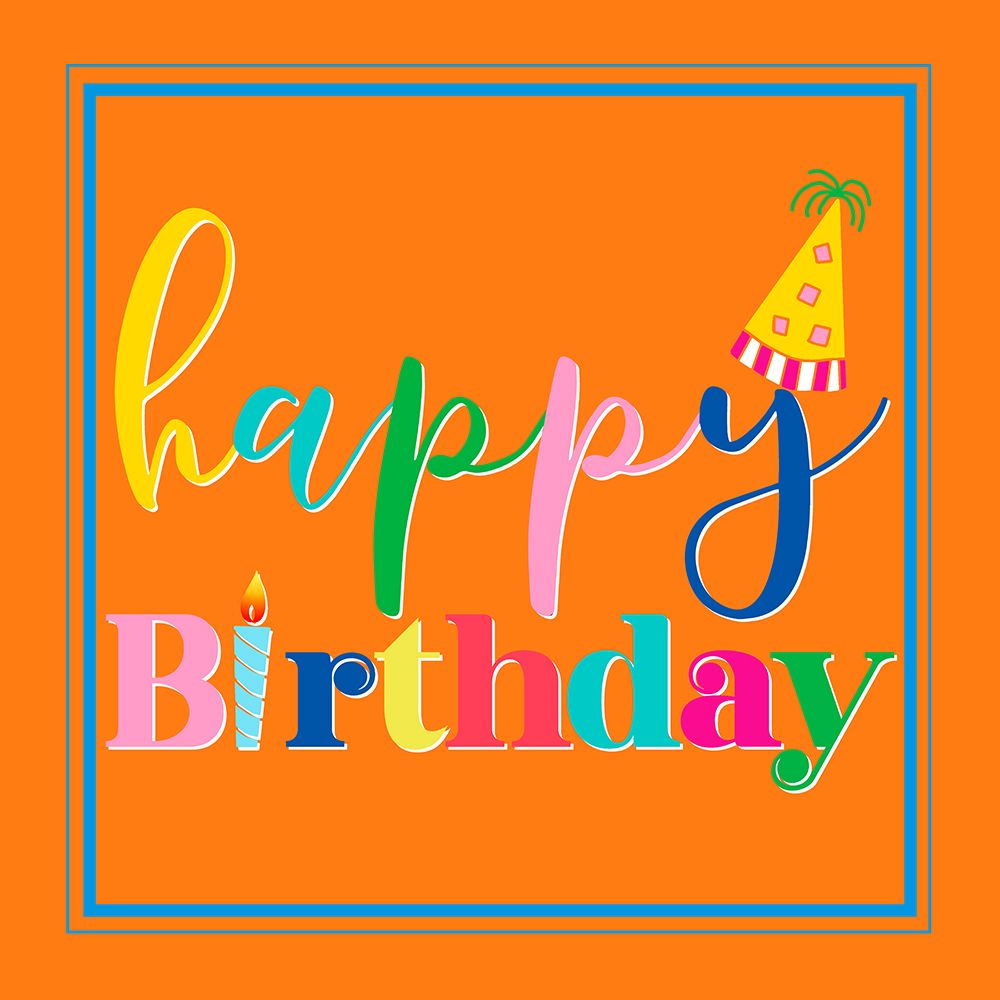 Happy Birthday Square art print by CAD Designs for $57.95 CAD