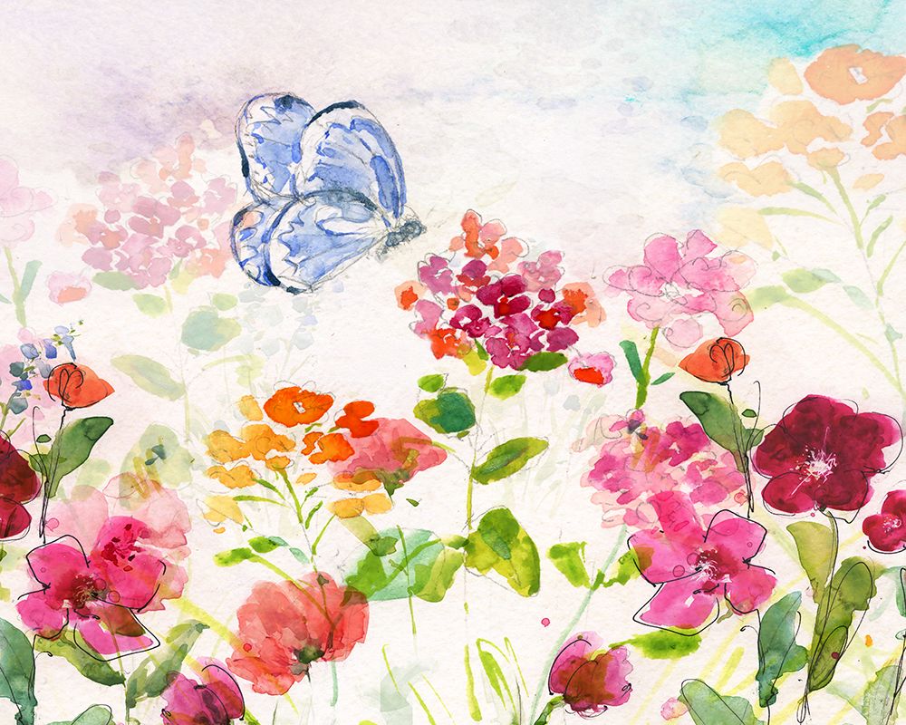 Summer Garden Butterfly art print by Sally Swatland for $57.95 CAD