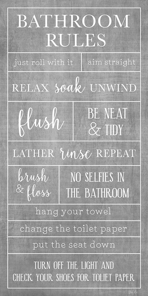Rules of the Bathroom art print by Natalie Carpentieri for $57.95 CAD