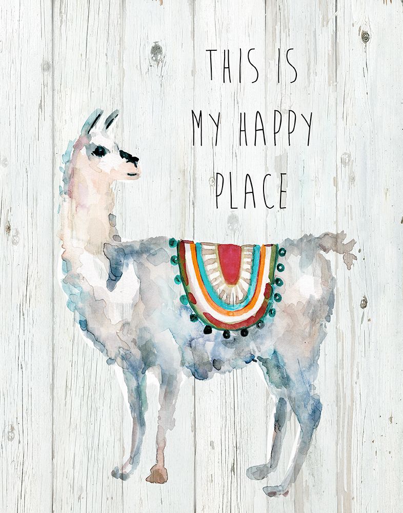 Llama Happy Place art print by Livi Finn for $57.95 CAD