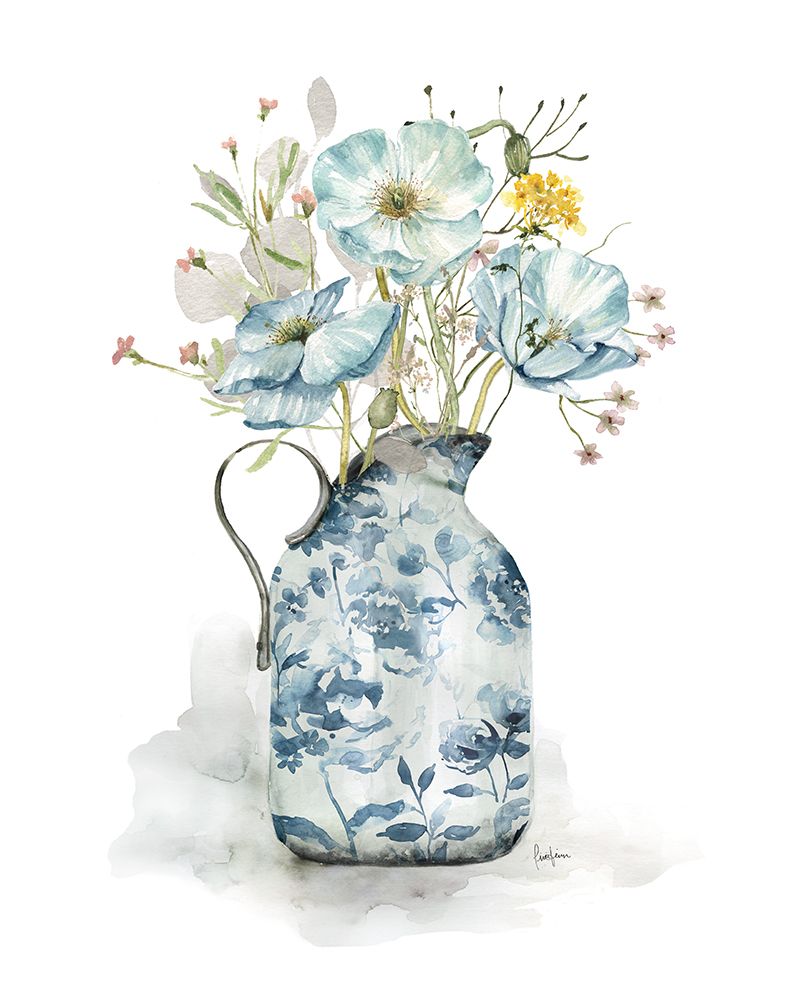 Cottage Garden Blues I art print by Livi Finn for $57.95 CAD