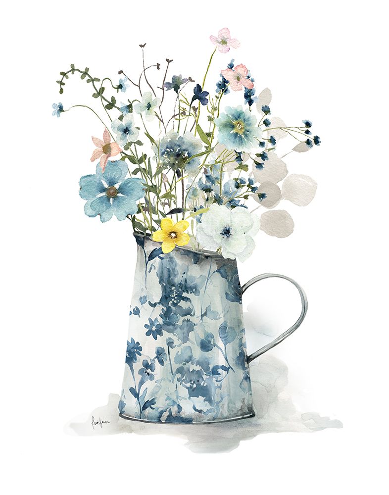Cottage Garden Blues II art print by Livi Finn for $57.95 CAD