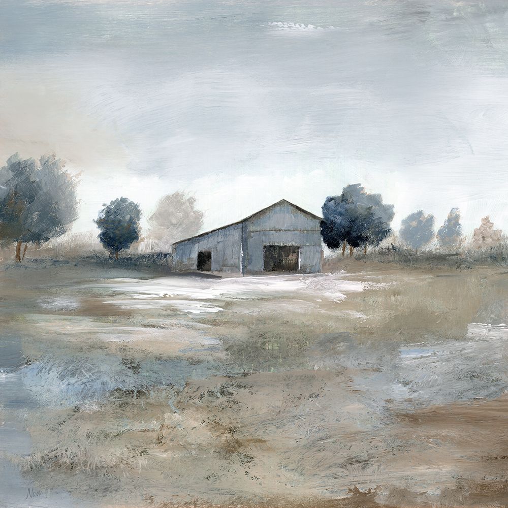Blue Barn Field art print by Nan for $57.95 CAD