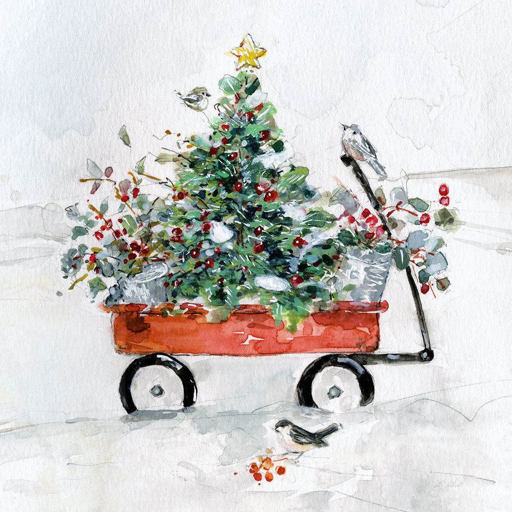 Winter Garden Wagon art print by Sally Swatland for $57.95 CAD