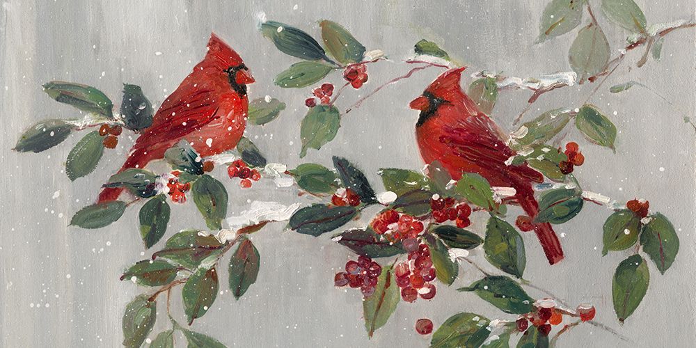 Snowy Cardinals art print by Sally Swatland for $57.95 CAD