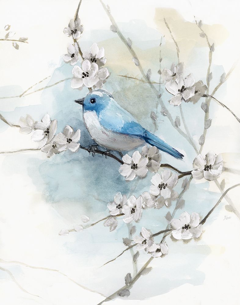 Blossoms and Bluebird II art print by Nan for $57.95 CAD