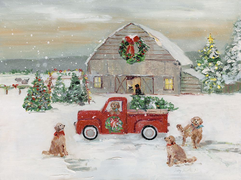 Christmas On The Farm art print by Sally Swatland for $57.95 CAD