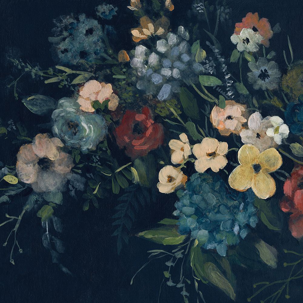 Vintage Navy Blossoms I art print by Carol Robinson for $57.95 CAD