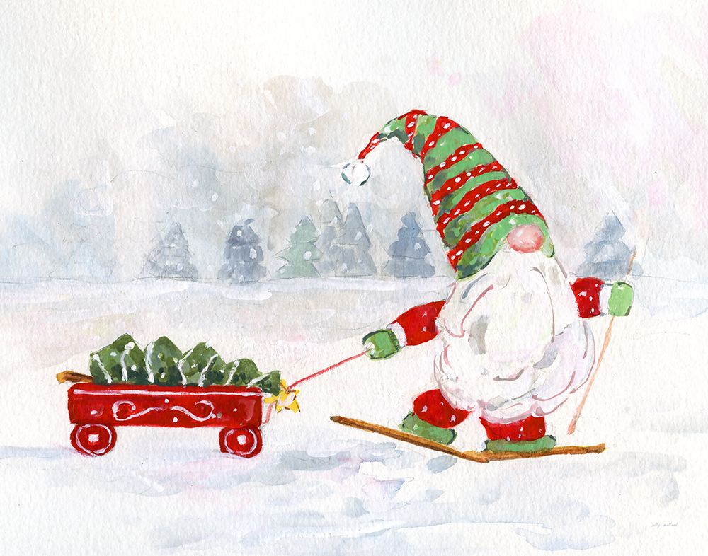 Winter Gnome I art print by Sally Swatland for $57.95 CAD