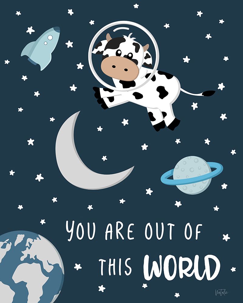 Cow in Space II art print by Natalie Carpentieri for $57.95 CAD