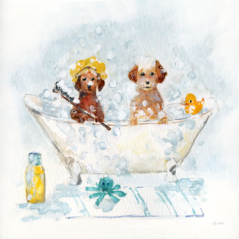 Bath Pups II art print by Sally Swatland for $57.95 CAD