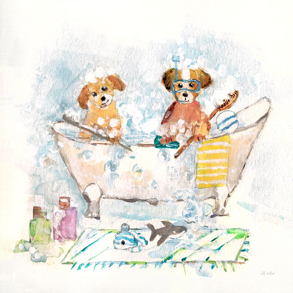 Bath Pups III art print by Sally Swatland for $57.95 CAD