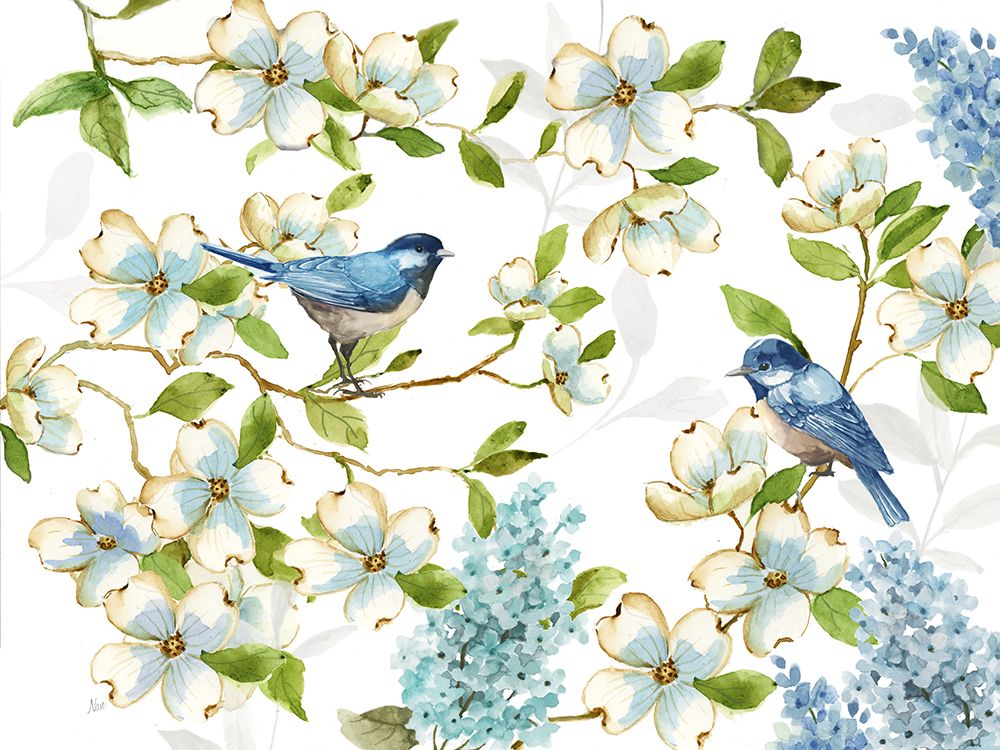 Bluebirds of Happiness art print by Nan for $57.95 CAD
