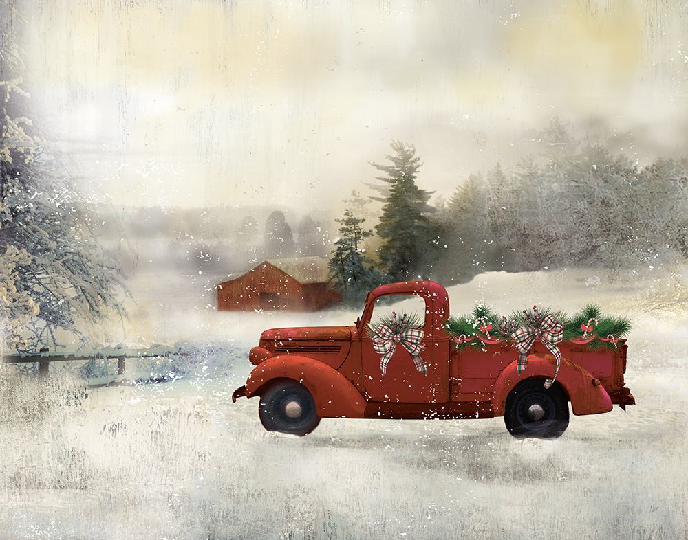 Red Barn Winter art print by Nan for $57.95 CAD