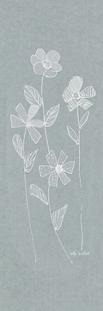 White Silhouette Posies I art print by Sally Swatland for $57.95 CAD
