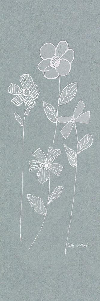 White Silhouette Posies I art print by Sally Swatland for $57.95 CAD
