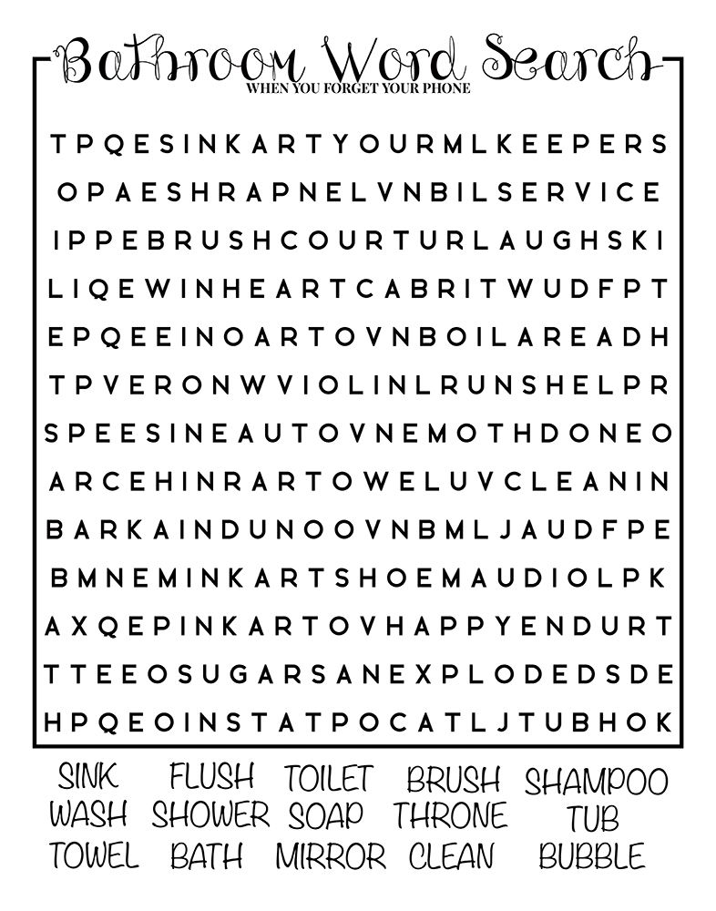 Bath Word Search art print by CAD Designs for $57.95 CAD