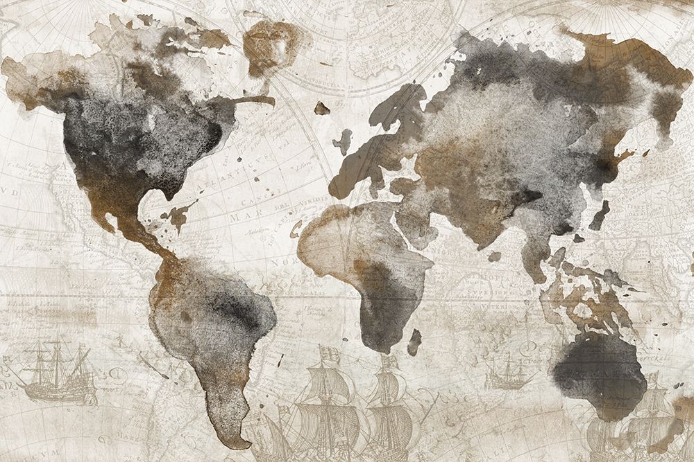Antique Map art print by Conrad Knutsen for $57.95 CAD