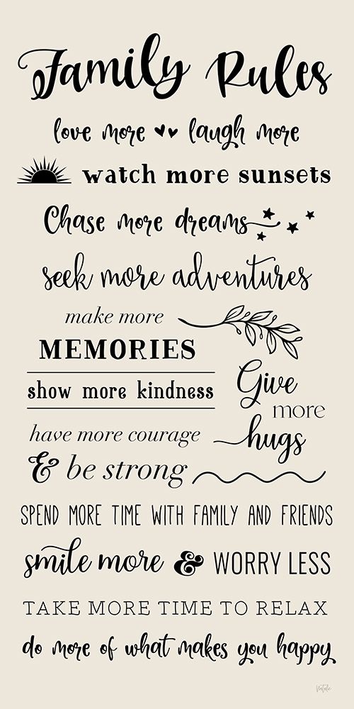 Love More Family Rules art print by Natalie Carpentieri for $57.95 CAD