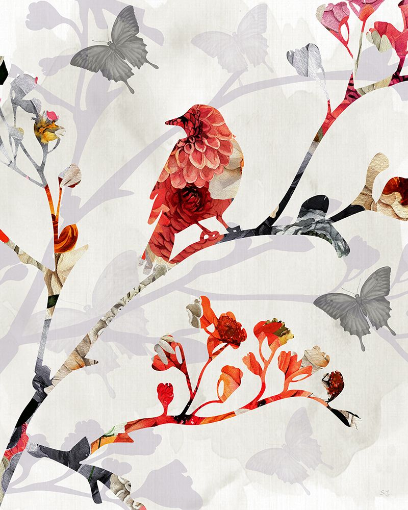 Bird And Cherry Blossoms I art print by Susan Jill for $57.95 CAD