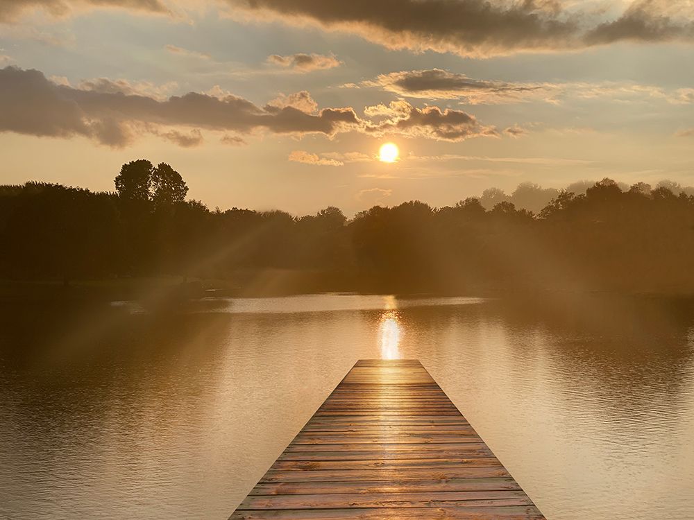 Sunrise Dock art print by Nan for $57.95 CAD