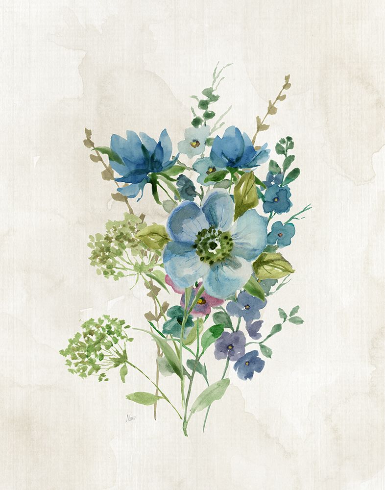 Bouquet of Blue I art print by Nan for $57.95 CAD