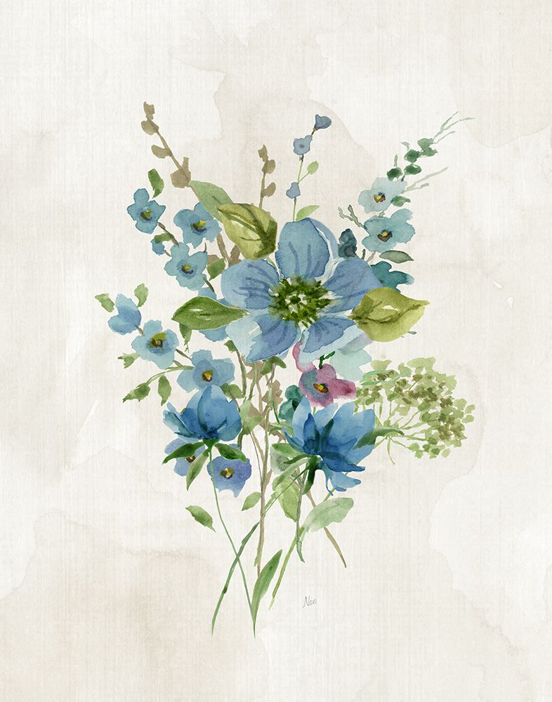 Bouquet of Blue II art print by Nan for $57.95 CAD