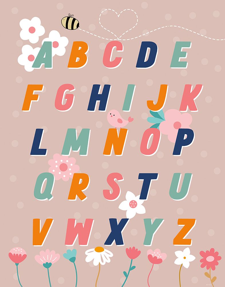 Floral Alphabet art print by Daniela Santiago for $57.95 CAD
