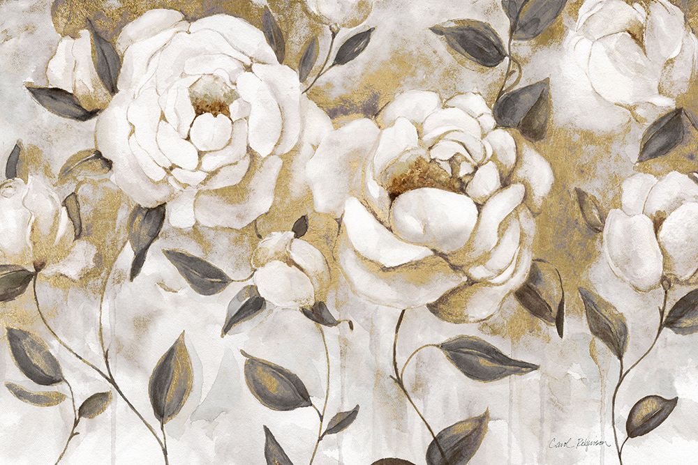 Golden White Roses art print by Carol Robinson for $57.95 CAD