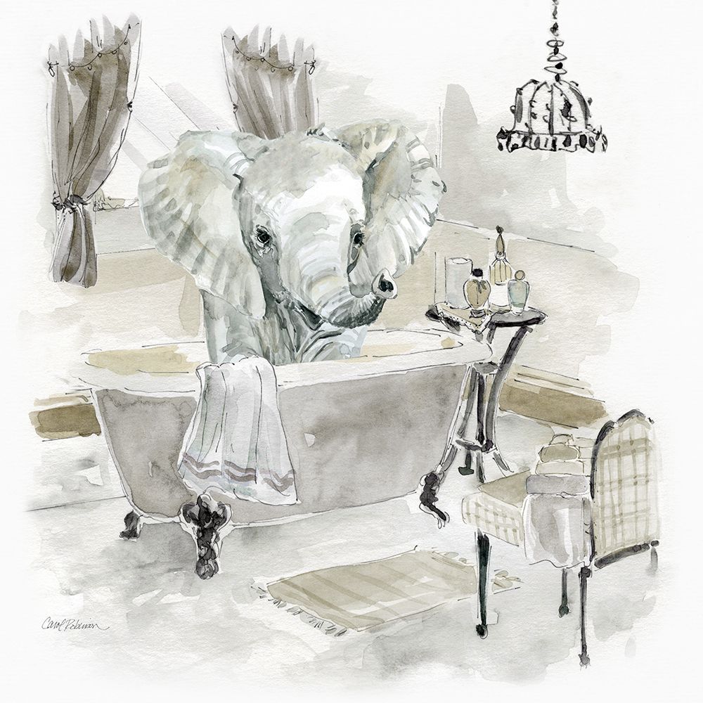 Elephant Bath art print by Carol Robinson for $57.95 CAD