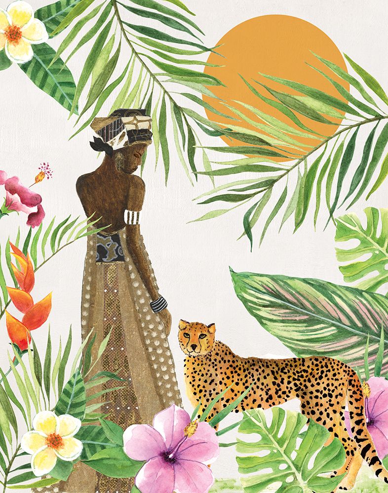 Feline Tropics I art print by Tava Studios for $57.95 CAD