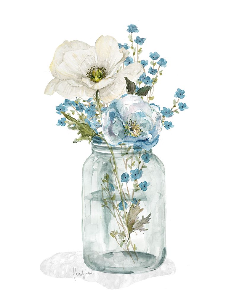 Mason Jar Blues I art print by Livi Finn for $57.95 CAD