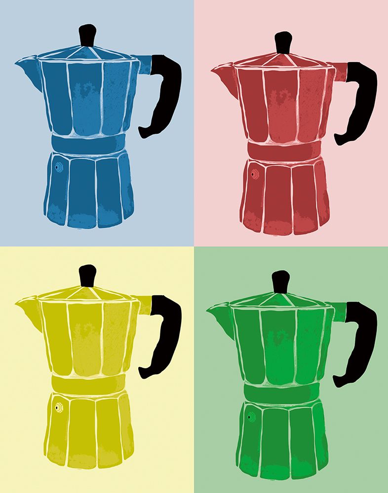 Moka Pot Colorblock art print by Daniela Santiago for $57.95 CAD