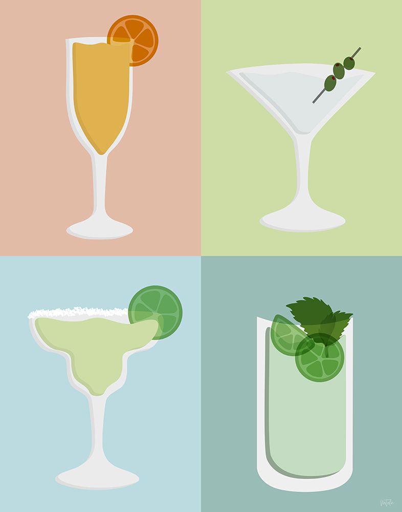 Colorblock Cocktails I art print by Natalie Carpentieri for $57.95 CAD