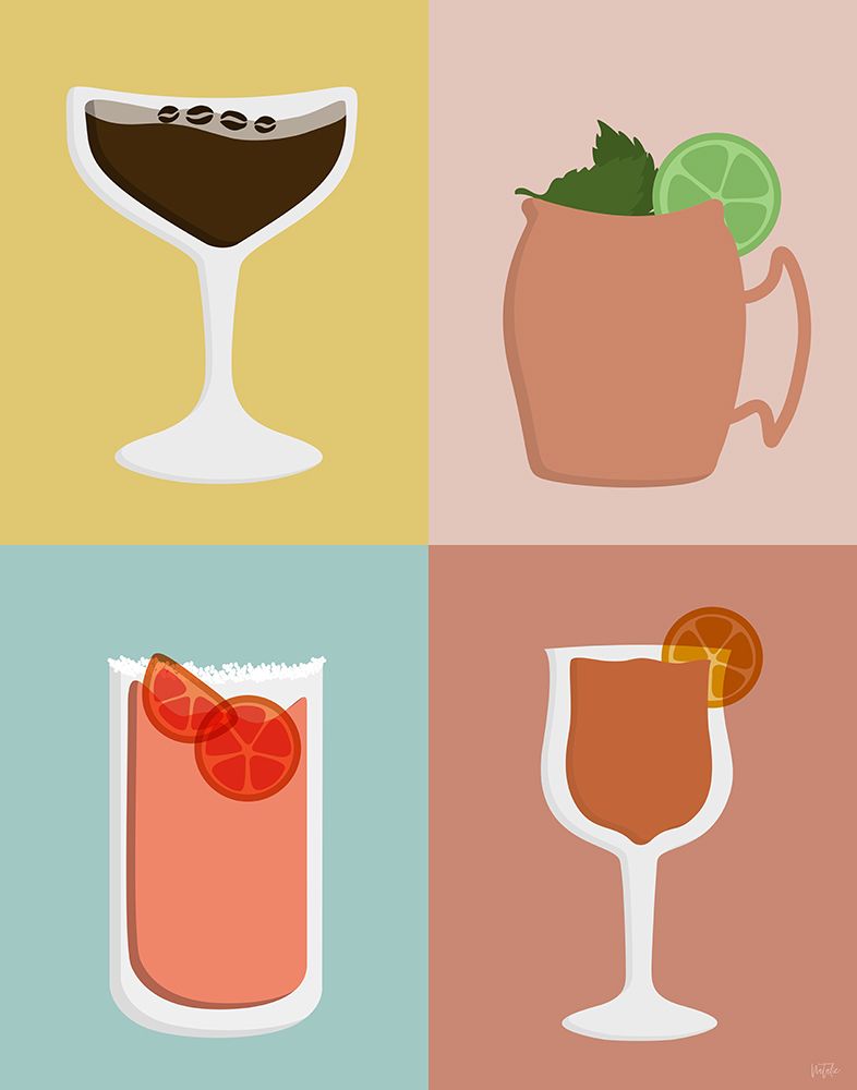 Colorblock Cocktails II art print by Natalie Carpentieri for $57.95 CAD
