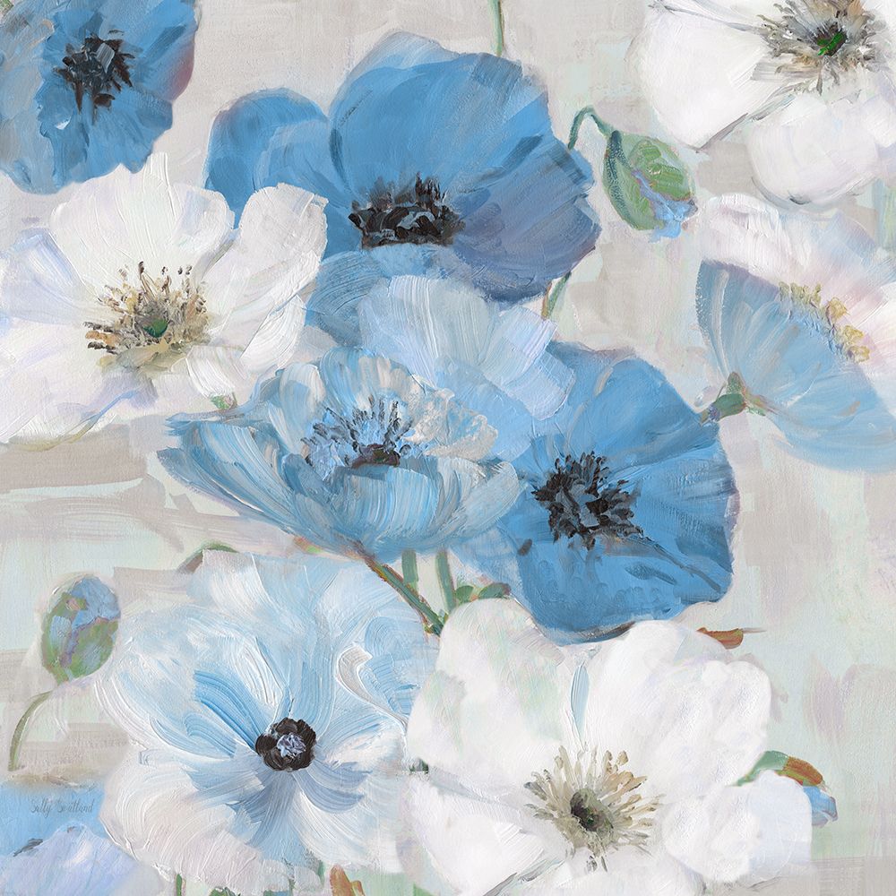 Soft Blue Confetti Floral I art print by Sally Swatland for $57.95 CAD