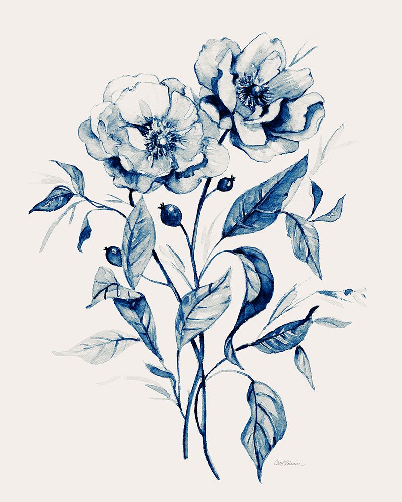 Indigo Wild Roses I art print by Carol Robinson for $57.95 CAD