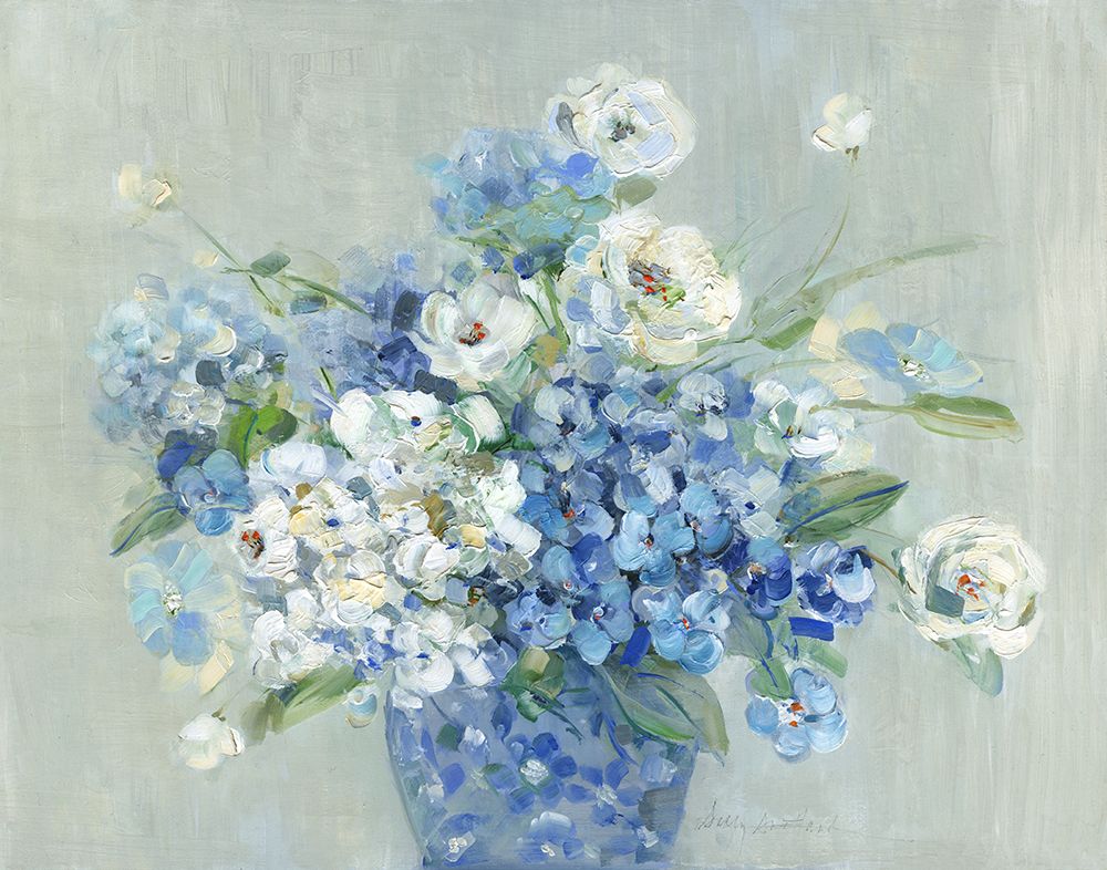 Blue and White Arrangement art print by Sally Swatland for $57.95 CAD