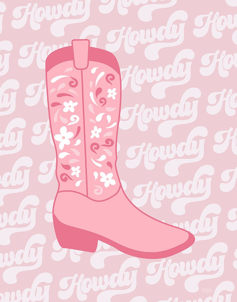 Retro Howdy Boot art print by Natalie Carpentieri for $57.95 CAD