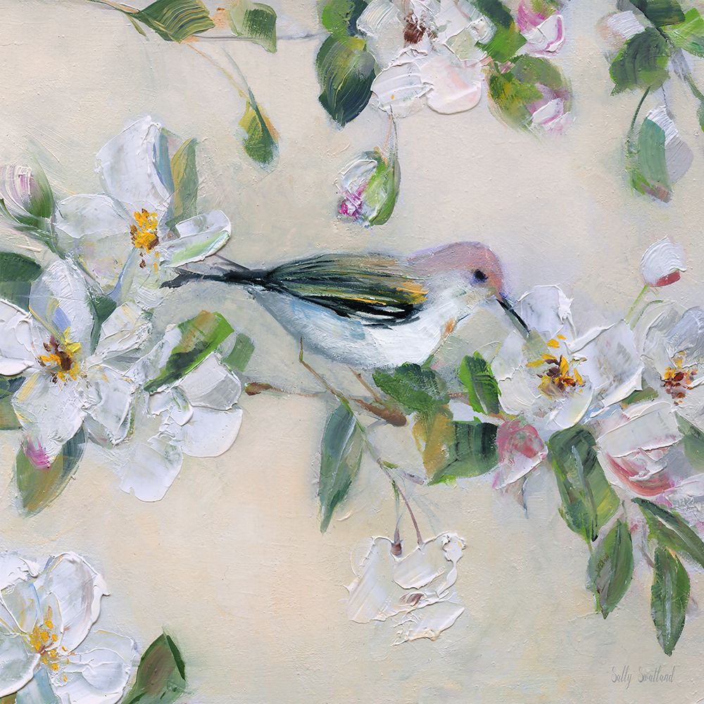 Blushing Birds and Blooms II art print by Sally Swatland for $57.95 CAD